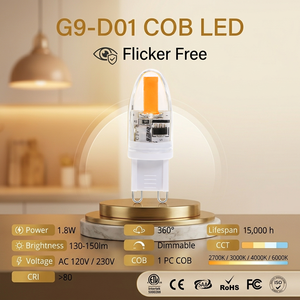 Ampoule LED G9 1,8W Epistar COB Silicone Dimmable 150-170LM AC120V/AC230V 2700K-6500K CE ETL RoHS 15000H Garantie 2 ans - Product Image 6