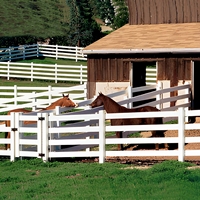 Valla Moderna de Acero Galvanizado Negro de 4 Rieles para Caballos, para Uso en Exteriores, Granjas, Jardines y Ranchos