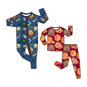 Gıda Baskılı Özel Tasarım Bambu Bebek Erkek Kız Pijama Tulumları Bebek Fermuarlı Uyku Tulumları - Product Image 1