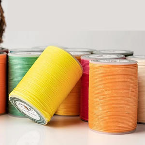 150D/16 フラットワックス糸 手縫いワックスワイヤー 0.8mm 編み込み 100% ポリエステル 高強度中空糸 - Product Image 1