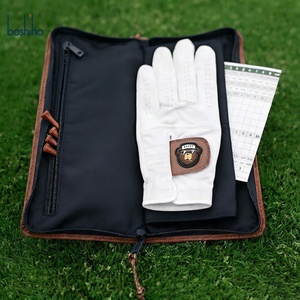 Sac de rangement multi-compartiments en cuir véritable pour gants de golf, étui de protection premium imperméable pour accessoires de golf - Product Image 2