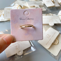 Bague en carton personnalisée boucle d'oreille porte-carte holographique fait main ensemble de bijoux affichage papier cartes avec logo imprimé