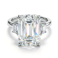 MUSHAN Luxus-Schmuck 925 Sterling Silber Ring für Damen 10ct 10x14mm Zertifizierter Moissanit Diamant D-Farbe Ring Feiner Schmuck