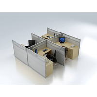 Poste de travail modulable pour bureau commercial : cloison de séparation, bureau écran, table d'ordinateur pour 2/4/6/8 postes de personnel