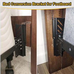 Soporte de conversión de gancho a placa para fijar a la cabecera y al pie de cama, adaptador de placa de gancho ajustable para riel de cama - Product Image 4