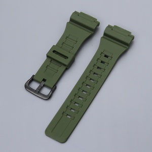 Bracelet de montre en caoutchouc de remplacement Upro, couleur unie, avec extrémité convexe, boucle à ardillon de 18 mm pour montre Casio AQS810 W-735 AEQ110 - Product Image 6