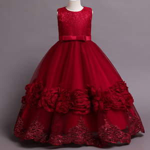 女童长款晚礼服新款设计正式生日派对礼服童装正式礼服婚礼 - Product Image 4