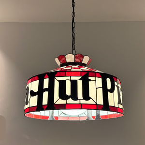 Tiffany Stained Glass Pizza Pendant <b>Light</b> Vintage Hanging Lamp for Restaurant Bar Cafe Pizza Shop Commercial Decor Ceiling Suspe - Product Image 3