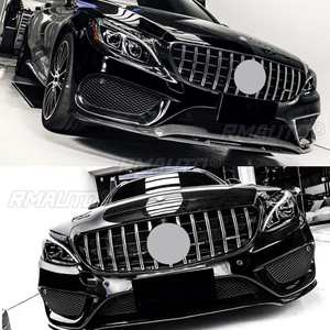 กระจังหน้ารถยนต์สไตล์ GTR GT R สีดำ/เงิน สำหรับ Mercedes Benz W205 C200 C250 C300 C350 ปี 2015-2018 รุ่น 2 ประตู/4 ประตู - Product Image 5