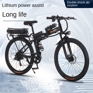 Nouveau <span class=keywords><strong>vélo</strong></span> <span class=keywords><strong>électrique</strong></span> pliable de 26 <span class=keywords><strong>pouces</strong></span> avec suspension arrière, <span class=keywords><strong>vélo</strong></span> de montagne pliable, <span class=keywords><strong>vélo</strong></span> de ville, batterie au lithium, <span class=keywords><strong>porte</strong></span>-bagages arrière, alliage d'aluminium - Product Image 2
