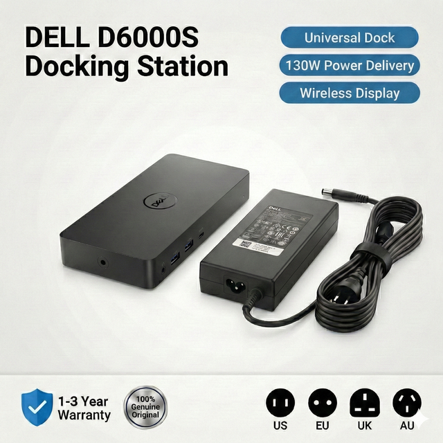 Genuine for D6000S Universal Docking Station with 130W Power Adapter Supporting Dual Monitors Type C Interface Gigabit Ethernet