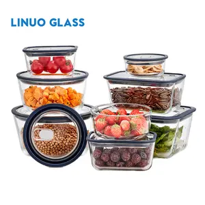 Лидер продаж, безопасный герметичный стеклянный пищевой контейнер для микроволновой печи без BPA, контейнер для еды для готовки еды, контейнер для еды с вентиляционным отверстием