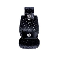 Housse de siège de voiture en velours JingBo entièrement ornée de diamants, coussin de siège en peluche avec bords surpiqués, protection intérieure universelle pour l'hiver