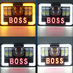 Phares à lampe carrée de 5 pouces phare de voiture oeil d'ange modèle <span class=keywords><strong>Boss</strong></span> pour moto Harley Honda Yamaha Compatible avec Wrangler - Product Image 6