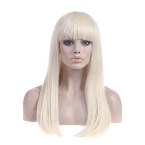 <span class=keywords><strong>Parrucca</strong></span> SARLA 22" Naturale Senza Colla Lunga Liscia e Crespa Bionda Resistente al Calore per Costume, <span class=keywords><strong>Parrucca</strong></span> Completa in Pizzo con <span class=keywords><strong>Frangia</strong></span> per Donne, Cosplay - Product Image 1