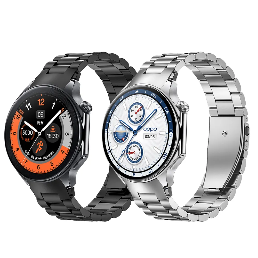 Venta al por mayor de hombres de negocios correa de reloj de acero inoxidable de 22mm correa de reloj para OPPO reloj X correa de banda