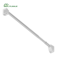 YIJIALE Tringles à rideaux extensibles robustes en acier au carbone blanc, anti-rouille, 32 mm, 1-4,9 m, durables, pour grandes surfaces (30 000 m²), à extension rapide