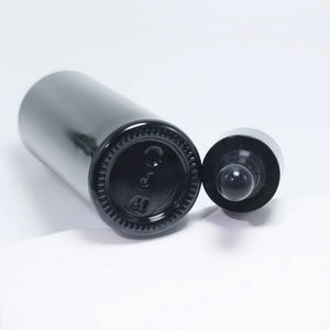 Flat Shoulder 20ml 30ml 40ml 60ml Black Essential Oil <b>Bottle</b> Cosmetic Serum <b>Dropper</b> Glass <b>Bottle</b> with Bamboo <b>Dropper</b> - Product Image 2