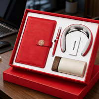 Ensemble de Carnets de Luxe Personnalisés A5, Relié en Cuir PU, Journal d'Affaires avec Stylo, Tasse Thermos et Boîte Cadeau, Promotion de Diplôme, Plusieurs Couleurs