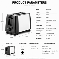 Grille-pain électrique entièrement automatique, appareil à petit-déjeuner, four à toasts, appareil à sandwichs, appareil certifié transfrontalier