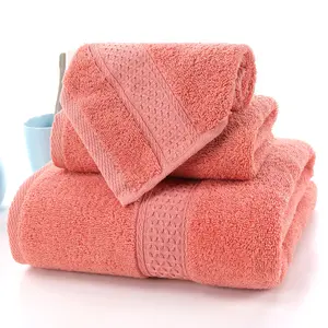 Popular 100% Cotton Light Blue Hotel Bath Towel Set Face Towel Set With Packing Set