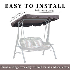 גינה חיצונית נדנדה כיסא נדנדה כיסא גשם וילון כיסוי עם מטלית גג להגנה על גשם - Product Image 4