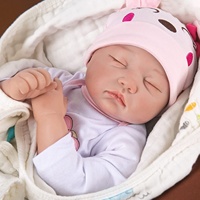 Poupée Reborn en vinyle de 22 pouces avec les yeux fermés, jouet compagnon bébé endormi pour enfants, compatible avec le dropshipping