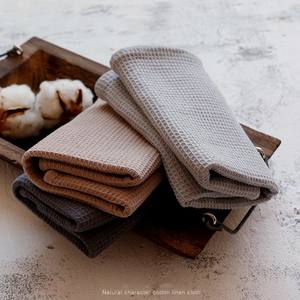 Paño de cocina de lino con cordón colgante, tejido de Waffle de algodón orgánico super dry100 %, tejido de lino - Product Image 3