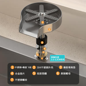 Lave-tasses mural haute pression en acier inoxydable 304 pour cafés, salons de thé et éviers domestiques - Product Image 3