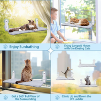 Hamac pliable pour chat, échelle d'escalade, lit suspendu à ventouse pour fenêtre, tapis de balcon, lit et nid pour chat – Meilleures ventes