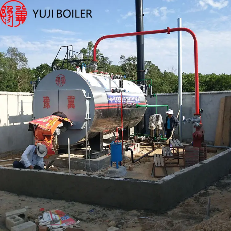 Boiler uap tabung api Gas minyak 5 ton, pemasangan Cepat Industrial 5000kg/hr