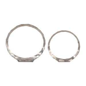 Scultura ad anello in alluminio per decorazioni casa e ufficio, ornamento per soggiorno, statua artistica circolare in metallo - Product Image 3