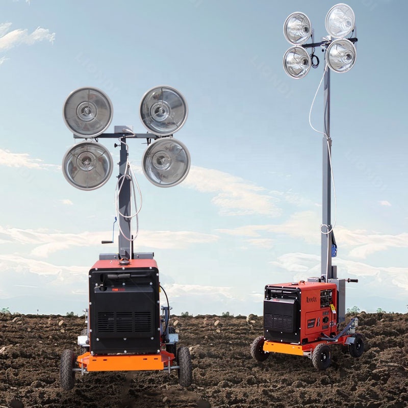 5m Mobile Light Tower Manual Lifting