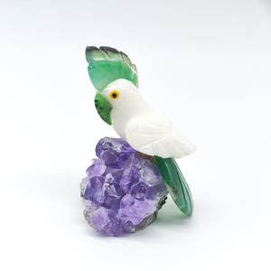 Ruby Zoisite/Calcita Blanca/Crisoprasa/Ametista, talla M, talla de pájaro lorico, BJ2631 - Product Image 1