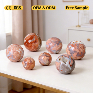High Quality Polishing <b>Crystal</b> Sphere Natural Pink Flower Agate Sphere <b>Ball</b> for Fengshui Decoration - Product Image 1