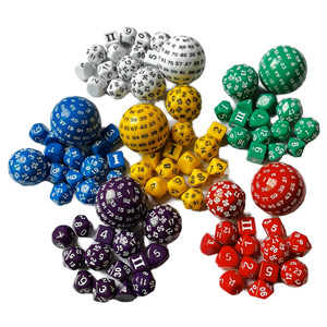 Ensemble de dés polyédriques en acrylique de haute qualité pour jeux de rôle (RPG) et Dungeons and Dragons, 15 pièces (D20, D3-D100) - Product Image 1