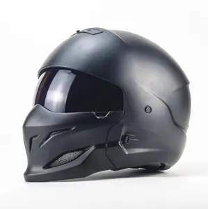 Homemade samurai Black Scorpion helmet Male for Harley retro combination helmet Four Seasons Electric Bike Indian helmet