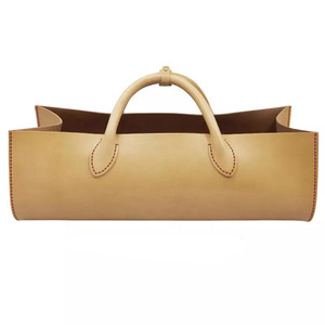 New Design Decoration Outdoor Flower Pot Holder Organizer Tool Bag Leather <strong>Trug</strong> <strong>Gardening</strong> Tools Flower Picking Storage Basket - Product Image 2