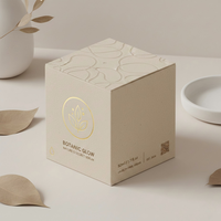 Boîte d'emballage carrée en papier coton imperméable pour soins de la peau, emballage secondaire pour gel hydratant et cosmétiques