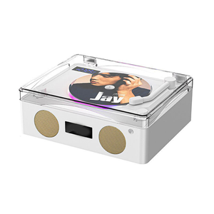 Reproductor de CD con Bluetooth de Estilo Retro, con Altavoces Estéreo, Cubierta Transparente Antipolvo, Reproductor de MP3 USB Recargable para el Hogar y el Dormitorio - Product Image 1