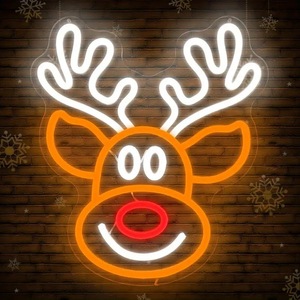 Luce Notturna LED Natalizia RGBW Insegna al <span class=keywords><strong>Neon</strong></span> Decorazione Natalizia per Camera dei Bambini Bar Pub Club <span class=keywords><strong>Lampada</strong></span> Rossa Blu - Product Image 3