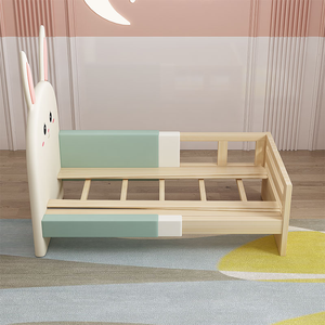 Letto Componibile in Legno Massello per Bambini con Bordo Allargato e Letto Piccolo con Ringhiera per Ragazzi e Ragazze - Product Image 6