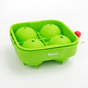 Wolecok Moule boule <span class=keywords><strong>de</strong></span> glace et cube en silicone écologique <span class=keywords><strong>de</strong></span> qualité alimentaire à 4 trous pour boisson au <span class=keywords><strong>whisky</strong></span> - Product Image 1