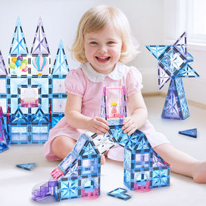 100 Uds <span class=keywords><strong>castillo</strong></span> con escalera fábrica OEM ODM Starshine <span class=keywords><strong>Frozen</strong></span> balcón columpio azulejos magnéticos imán juegos <span class=keywords><strong>de</strong></span> bloques <span class=keywords><strong>de</strong></span> construcción para niños - Product Image 1