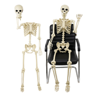 Articulations mobiles Os humains Corps entier Plastique effrayant 165cm Squelette d'Halloween pour décoration de fête d'Halloween