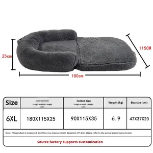 Cama grande para perros, sofá para mascotas, humano, compartido, plegable, desmontable, lavable, suave, para invierno, adecuado para espacios compartidos - Product Image 6