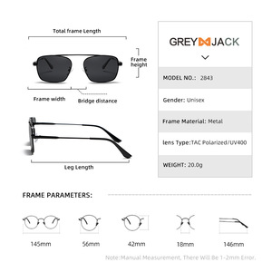 Lunettes de soleil polarisées unisexes Greyjack, monture en métal, verres TAC noirs, protection UV400 pour la pêche et la conduite - Product Image 5