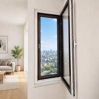 Ventana Abatible de PVC de Calidad Hotelera con Diseño de Rotura Térmica, Valor U de 1.3, Ahorro Energético, Fábrica con Certificación ISO9001