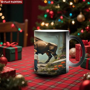 Mug spécial pour l'industrie de la sublimation, 11 oz, céramique noire givrée, tasse changeante de couleur sensible à la chaleur - Product Image 2