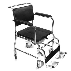Shower Toilet <b>Chair</b> Stainless Steel Black <b>Commode</b> <b>Chair</b> For Elderly And Disabled Bathroom Safety Equipment - Product Image 1